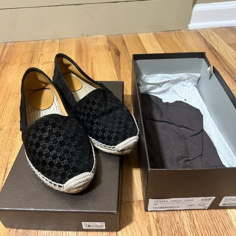 Gucci suede softy micro GG espadrille black size 38+